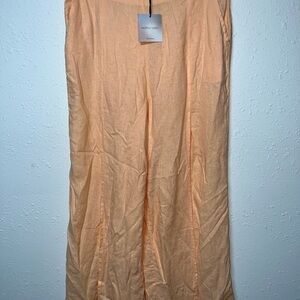 Happily Grey‎ Peach/Orange Wide Leg Pants with Front Slits